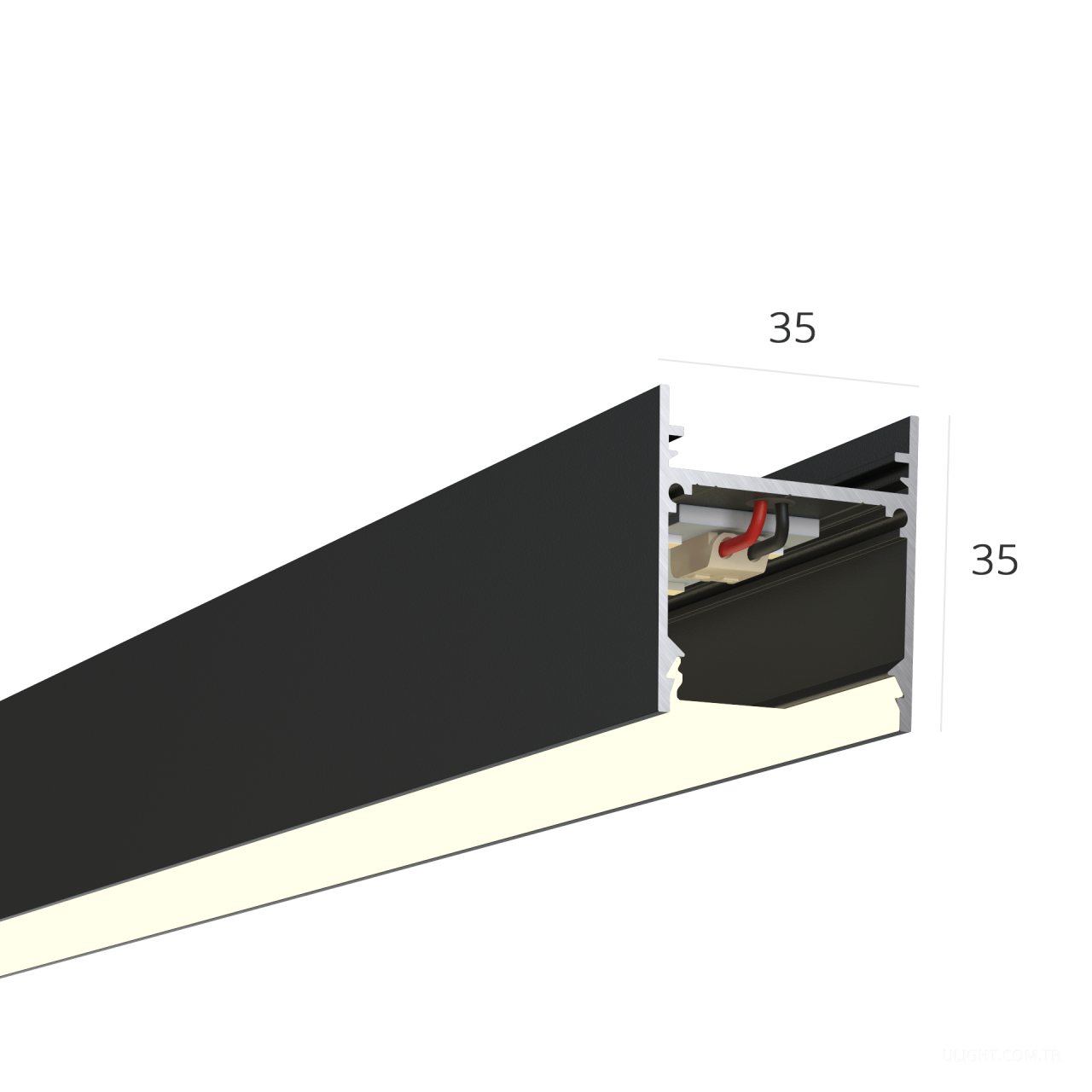 Lineer armatürler HOKASU S35 noPS (RAL9005/750mm/LT70 — 4K/17W)