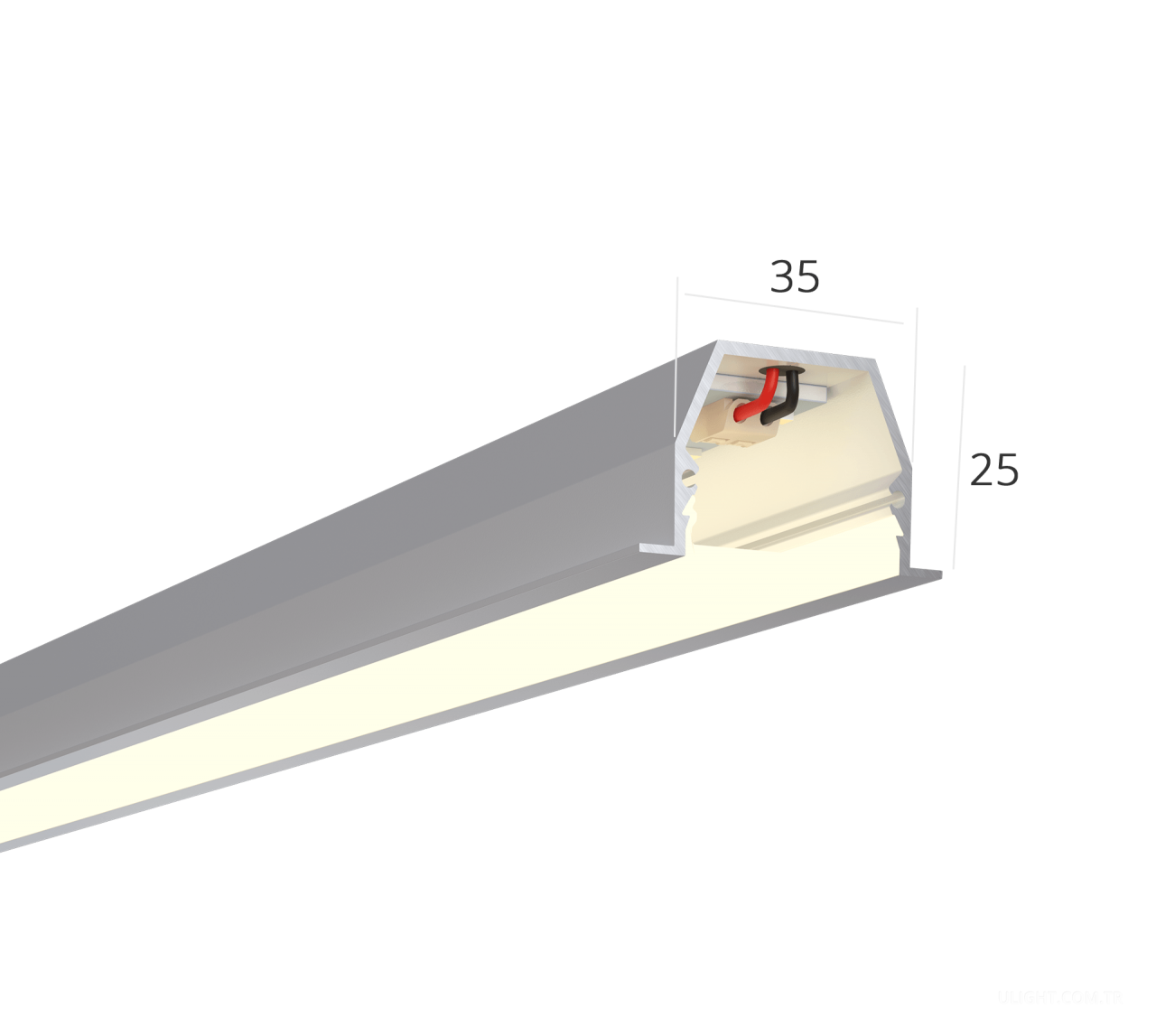 Lineer armatürler HOKASU 35/25 IN noPS (Anod/1000mm/LT70 — 4K/22W)