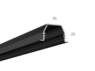 Profil HOKASU 35/25 IN ral9005 (difüzörsüz) — 2500mm