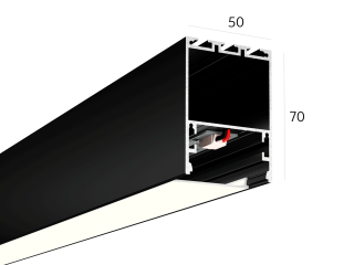 Lineer armatürler HOKASU 50/70 (RAL9005/3000mm/LT70 — 4K/66W)