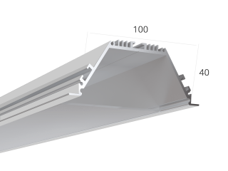 Alüminyum LED profil LINE 10040 IN ral9003 LT70 (difuzorlu) — 3000mm