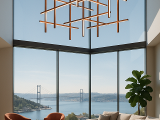 Boğaz manzaralı sıradışı salonlu villa
