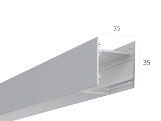 Alüminyum LED profil LINE 3535 ral9003 LT70 (difuzorlu) — 2500mm