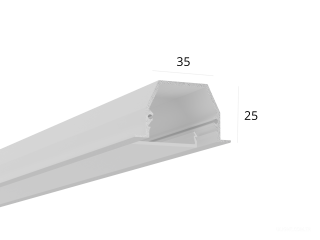 Alüminyum LED profil LINE 3525 IN ral9003 LT70 (difuzorlu) — 2500mm