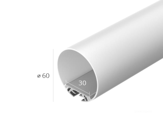 Alüminyum LED profil TUBE 60 difuzorlu — 2000mm