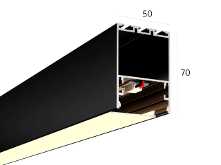 Lineer armatürler HOKASU 50/70 (RAL9005/3000mm/LT70 — 3K/66W)