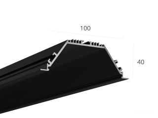 Alüminyum LED profil LINE 10040 IN ral9005 LT70 (difuzorlu) — 3000mm