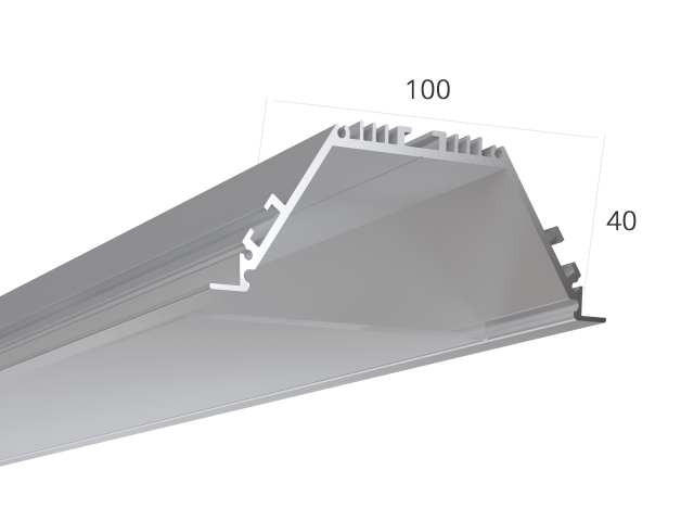 Alüminyum LED profil LINE 10040 IN S LT70 (difuzorlu) — 2000mm