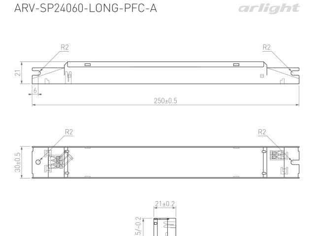 Güç kaynağı ARV-SP24060-LONG-PFC-A (24V, 2.5A, 60W)   fotoğraf:3