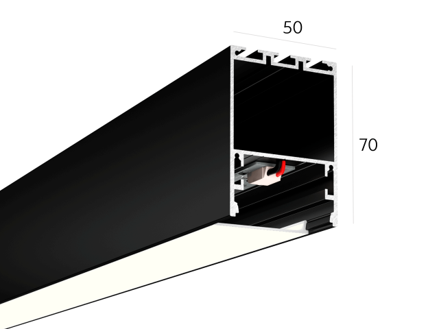 Lineer armatürler HOKASU 50/70 (RAL9005/3000mm/LT70 — 4K/66W)