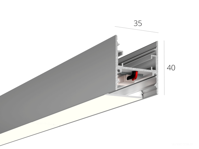 Lineer armatürler HOKASU 35/40 U&D noPS (Anod/500mm/LT70 — 4K/11W) | 35-40-серебро-дневной