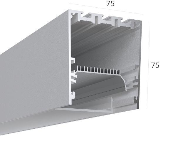 Profil HOKASU S75 ral9003 LT70 (difuzorlu) — 5000mm