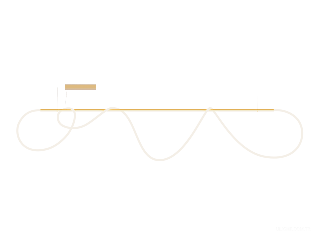 Askılı armatürler HOKASU GhostLight (GOLD/3000mm — 4K/110W/6000mm/360deg)