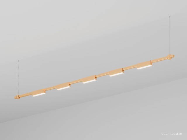 Askılı armatürler HOKASU PL11 (GOLD/2500mm – 200mm/LT70/3K/30W/120deg)