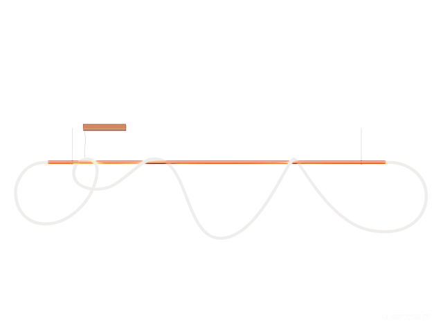 Askılı armatürler HOKASU GhostLight (COPPER/3000mm — 3K/110W/6000mm/360deg)