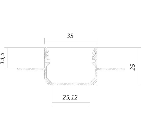 Alüminyum LED profil LINE 3525 FANTOM | bec314b17cd9ac31b09a5572c9d8940f