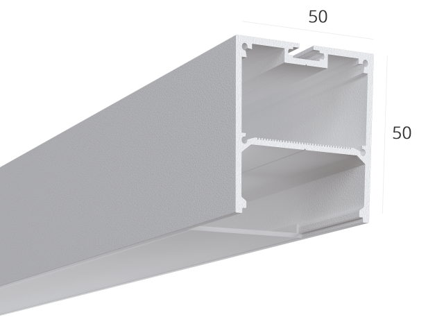 Alüminyum LED profil LINE 5050 ral9003 LT70 (difuzorlu) — 3000mm