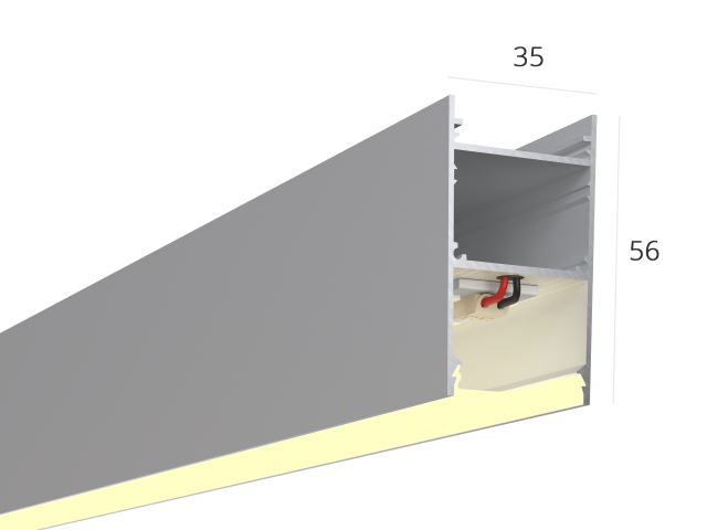 Lineer armatürler LINE 3556 (Anod/500mm/LT70 — 3K/7W)