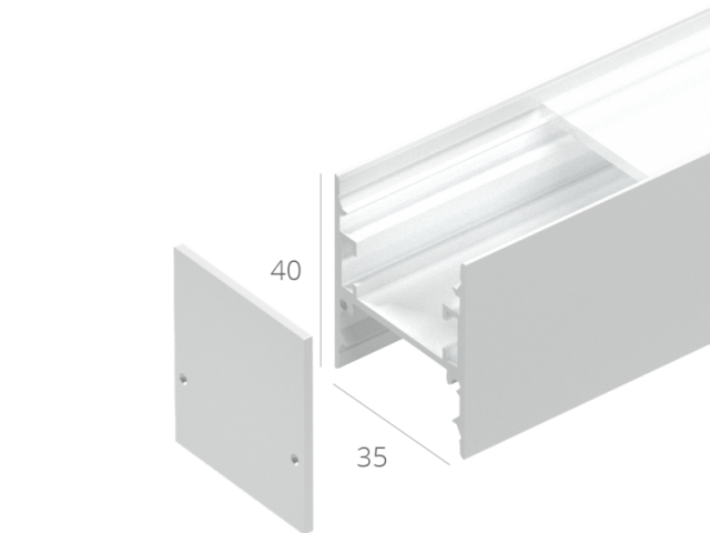 Profil HOKASU 35/40 U&D Anod (difüzörsüz) — 2500mm