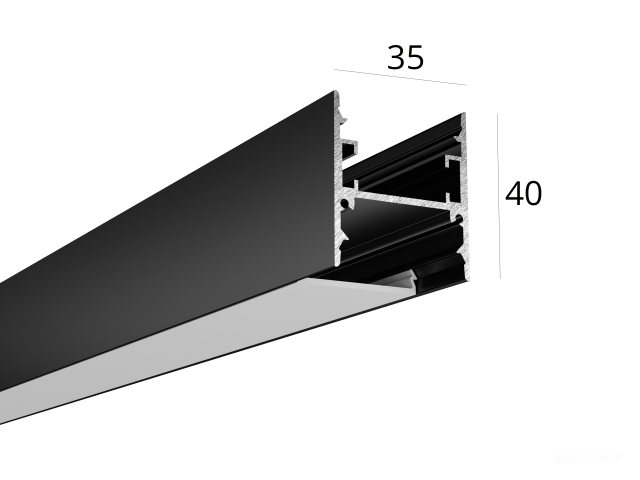 Profil HOKASU 35/40 U&D Anod (difüzörsüz) — 2500mm