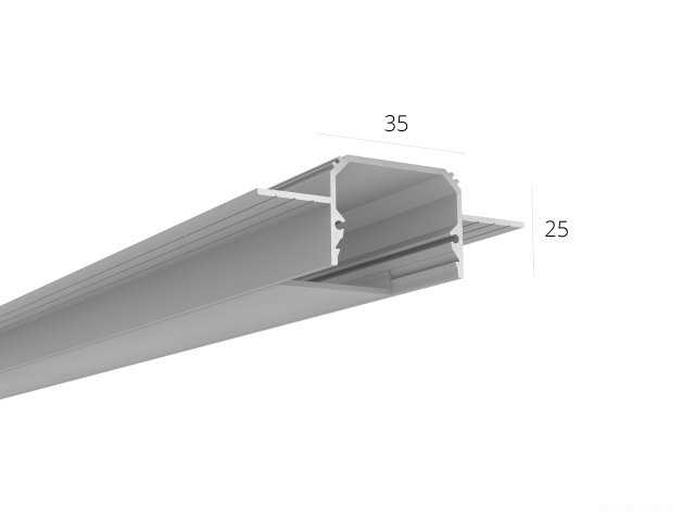 Alüminyum LED profil LINE 3525 FANTOM LT70 (difuzorlu) — 2500mm