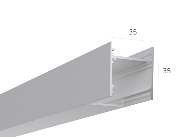 Alüminyum LED profil LINE 3535 ral9003 LT70 (difuzorlu) — 2500mm