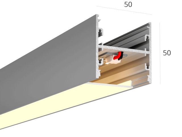 Lineer armatürler HOKASU S50 U&D (Anod/2000mm/LT70 — 3K/44W) | 50-50-ud-серебро-теплый