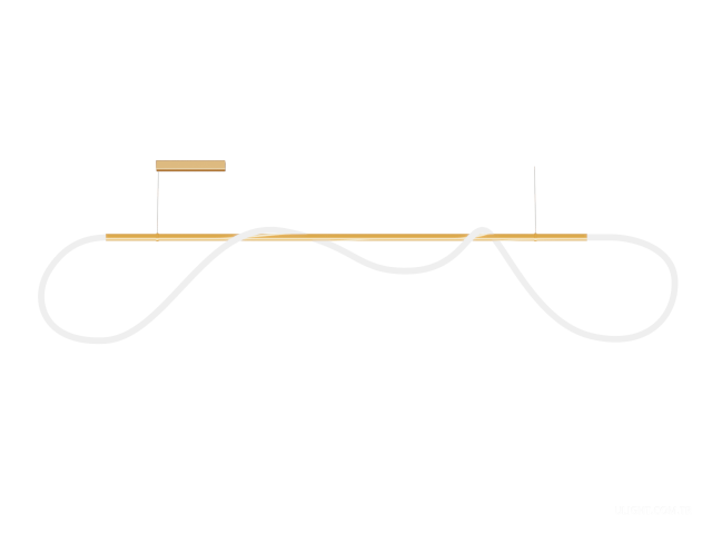 Askılı armatürler HOKASU GhostLight (GOLD/2000mm — 3K/77W/4000mm/360deg)