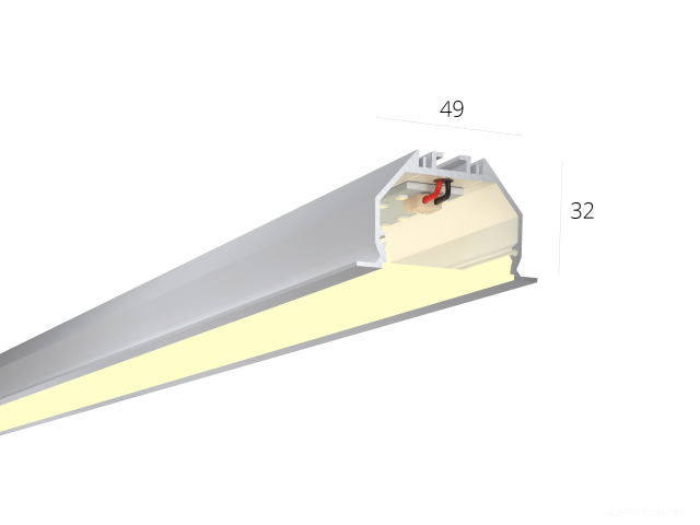 Lineer armatürler LINE 4932 IN (Anod/500mm/LT70 — 3K/10W) fotoğraf:1