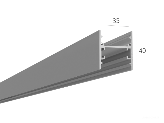 Profil HOKASU 35/40 U&D Anod (difüzörsüz) — 2500mm