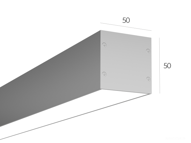 Lineer armatürler HOKASU 50/50 U&D Prom NoPS (RAL9005/500mm/LT70 — 3K/19W) — Adaptör olmadan