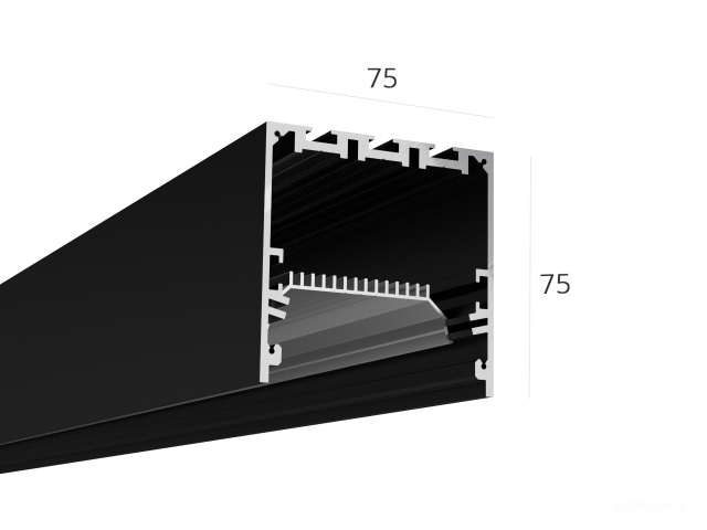 Profil HOKASU S75 ral9005 (difüzörsüz) — 6000mm