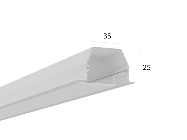 Alüminyum LED profil LINE 3525 IN ral9003 LT70 (difuzorlu) — 2500mm