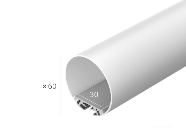 Alüminyum LED profil TUBE 60 difuzorlu — 2000mm