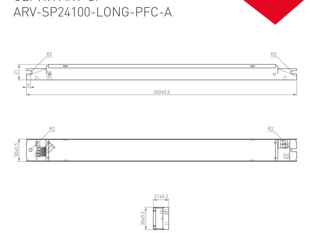 Güç kaynağı  ARV-SP24100-LONG-PFC-A (24V, 4.2A, 100W)  | 025479(1)_ARV-SP24100-LONG-PFC-A.jpg