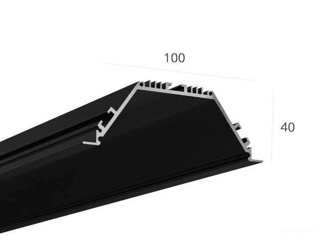 Profil HOKASU 100/40 IN ral9005 (difüzörsüz) — 6000mm