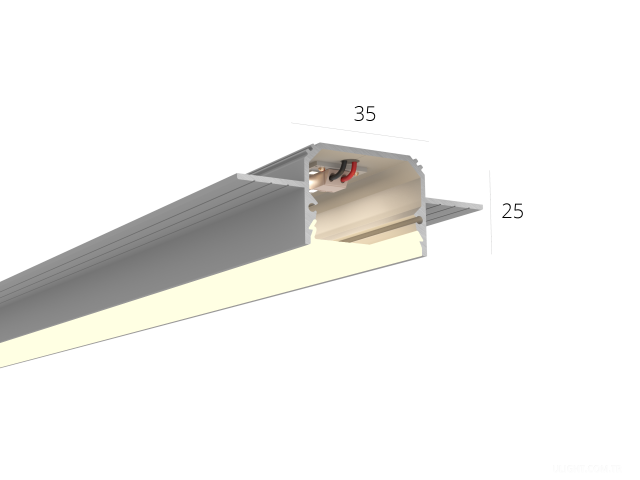 Lineer armatürler HOKASU 35/25 edgeless noPS (Raw/750mm/LT70 — 4K/17W) | 4000k