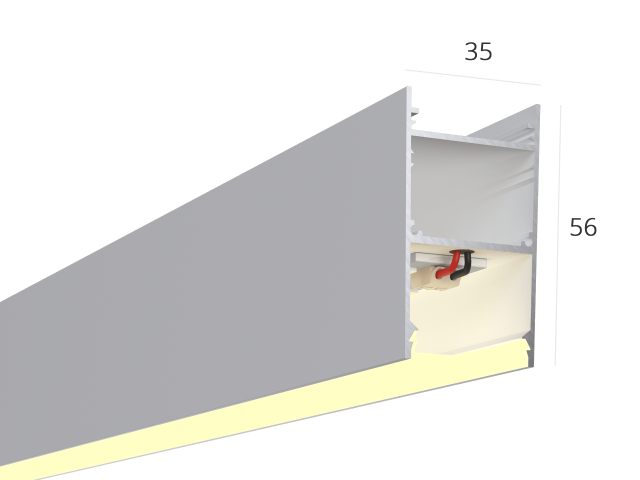 Lineer armatürler LINE 3556 (RAL9003/500mm/LT70 — 3K/7W)