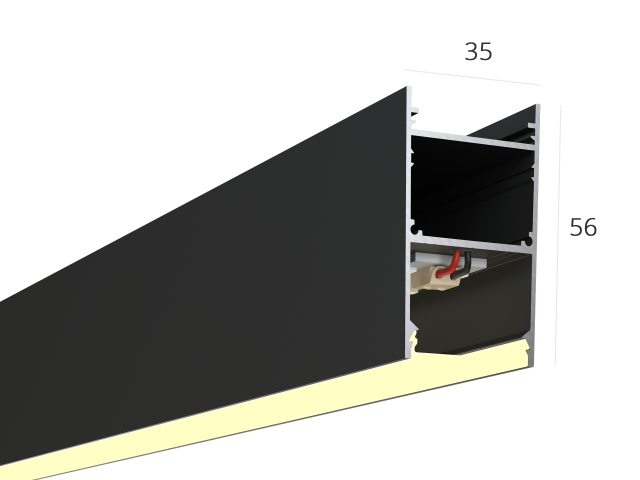 Lineer armatürler LINE 3556 (RAL9005/500mm/LT70 — 3K/7W)