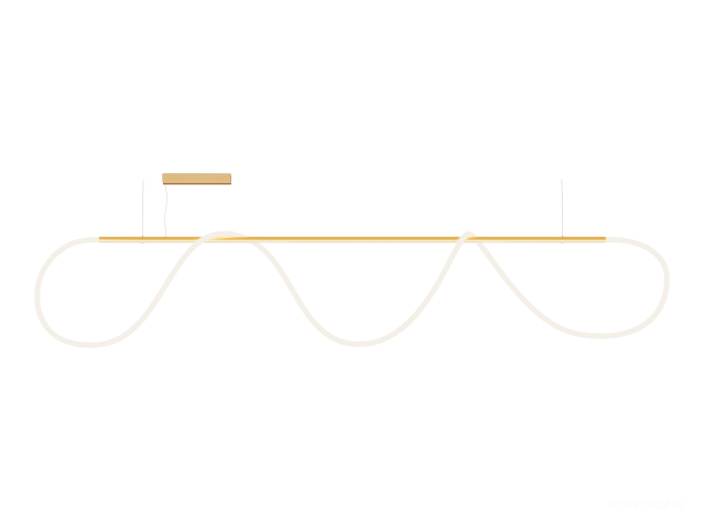 Askılı armatürler HOKASU GhostLight (GOLD/2500mm — 3K/96.8W/5000mm/360deg)