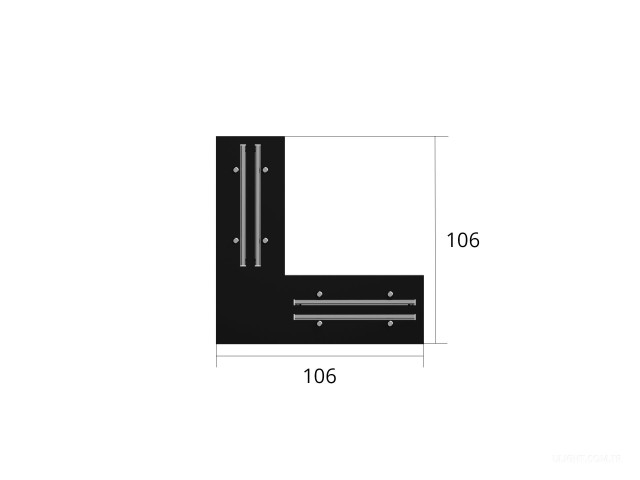 Bağlantı ekipmanı 6063 TrackLine Edgeless (L/RAL9005) | l b