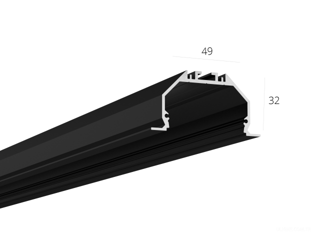 Profil HOKASU 49/32 IN ral9005 (difüzörsüz) — 2500mm