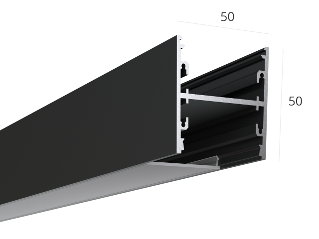 Profil HOKASU S50 Up&Down ral9005 LT70 (difuzorlu) — 5000mm