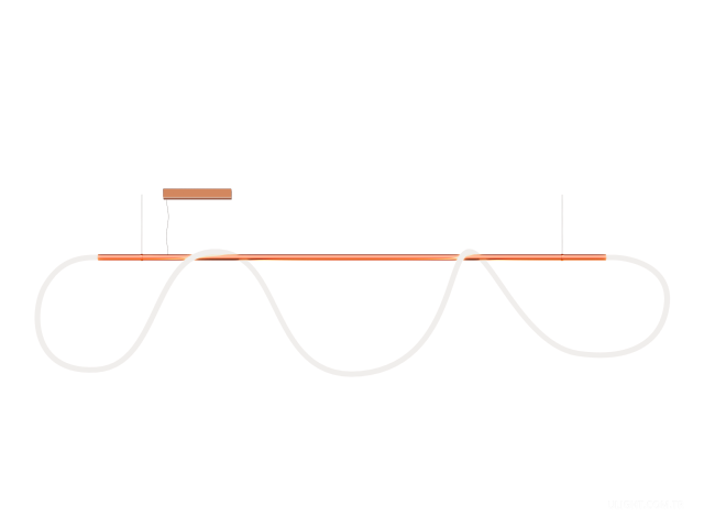 Askılı armatürler HOKASU GhostLight (COPPER/2500mm — 3K/96.8W/5000mm/360deg)